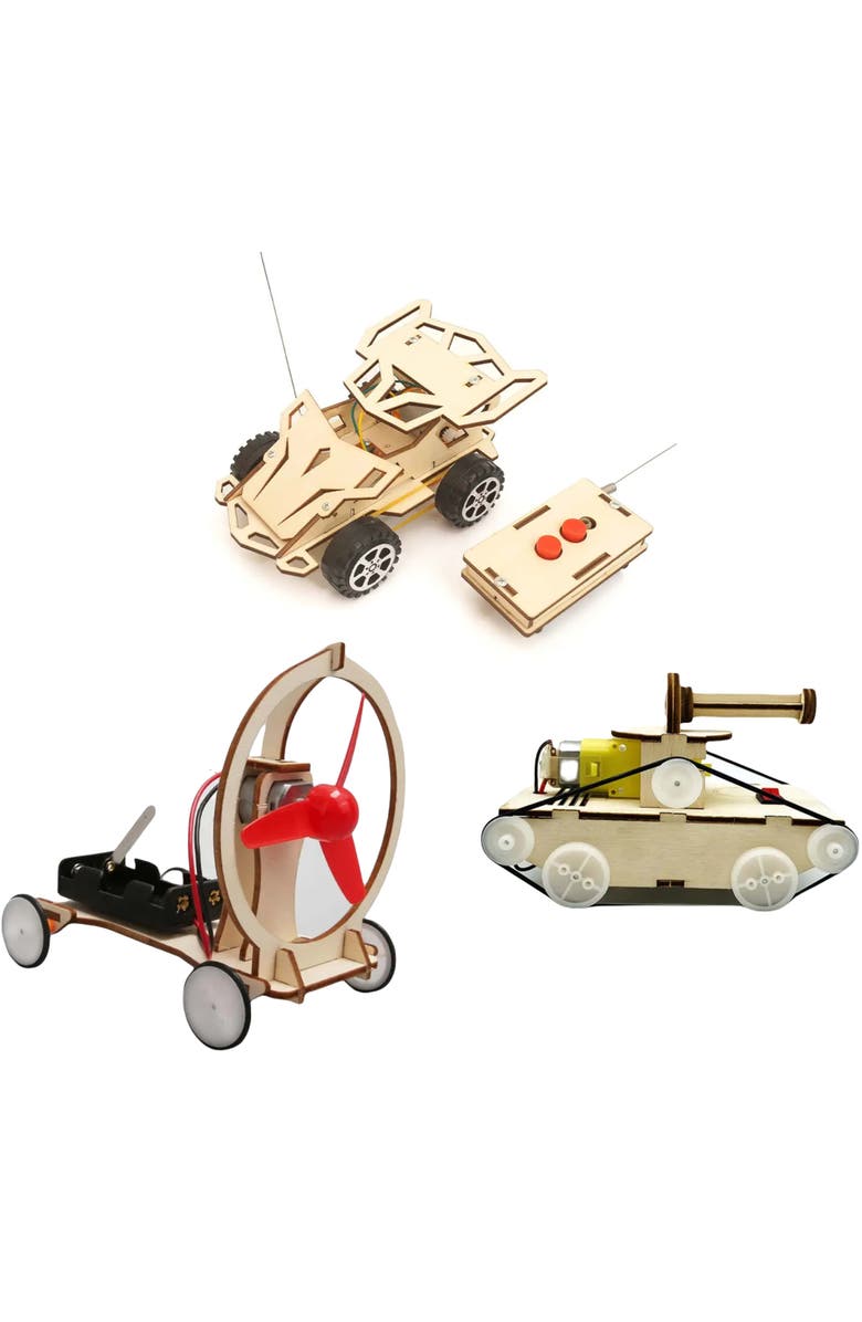 MODBOX DIY Engineering Adventure Kit, Build & 3 Wood Motorized Toy Vehicles, Main, color, 