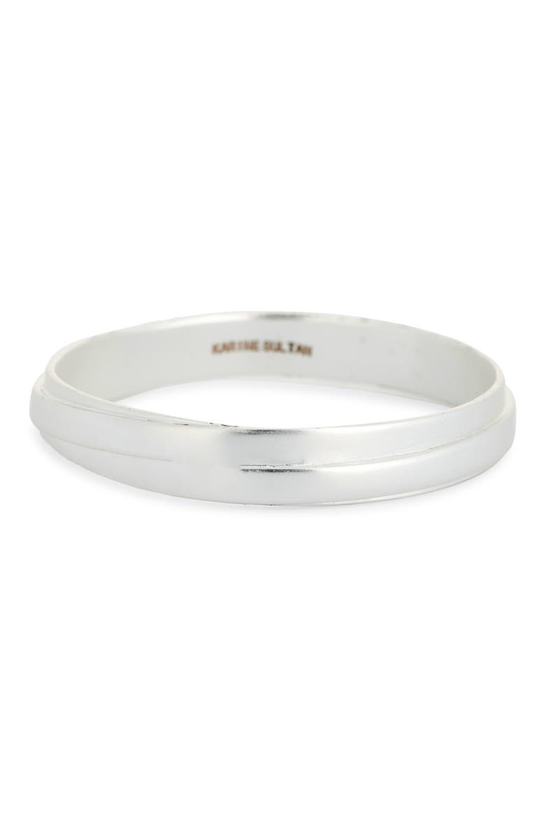 Simple Bangle Bracelet, Main, color, SILVER
