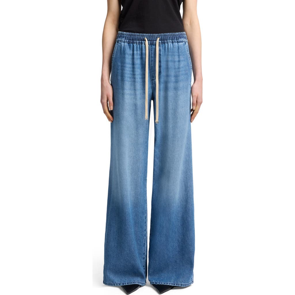 7 For All Mankind Pull-on High Waist Wide Leg Jeans In Blue