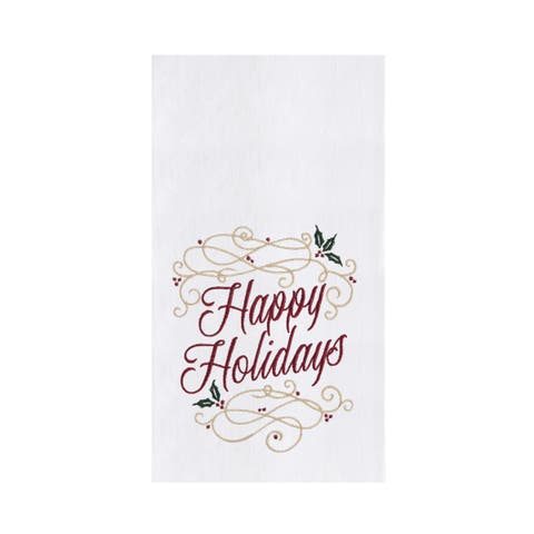 Happy Holidays Swirl Dishtowel
