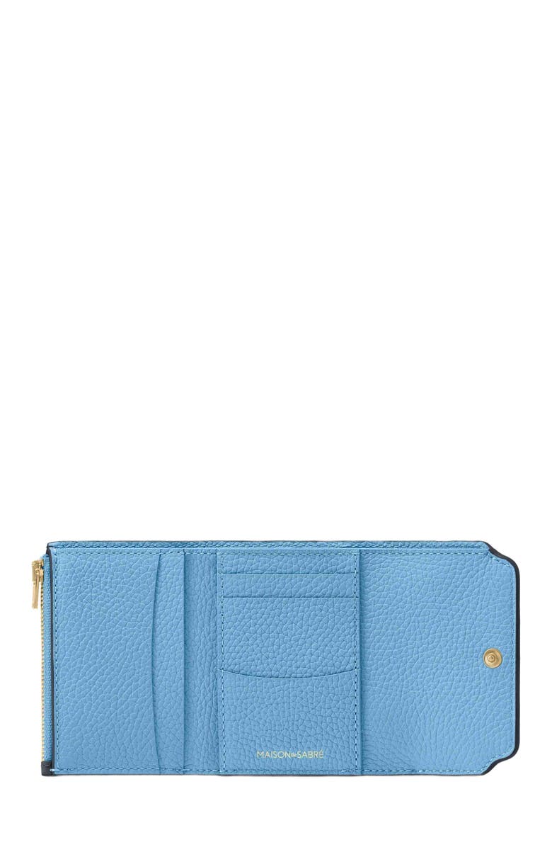 MAISON de SABRÉ Leather Trifold Wallet, Alternate, color, Graphite Sky