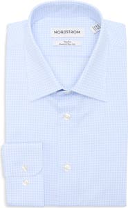 Nordstrom Trim Fit Jocko Check Premium Non Iron Cotton Dress Shirt