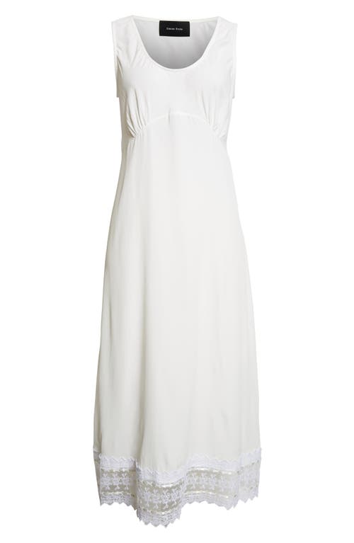 Simone Rocha Scoop Neck Lace Trim Midi Dress In White