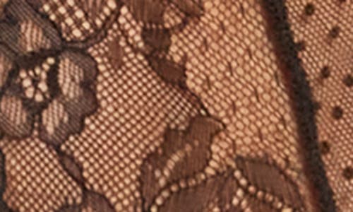 Seven 'til Midnight Seven ‘til Midnight Lace Dot Mesh Teddy With Garter Straps In Black