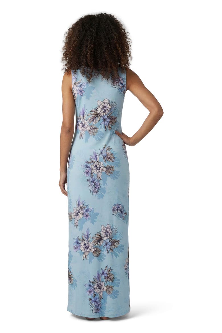 Exotic Floral Womens Sleeveless Midi Dress, Alternate, color, EXOTIC FLORAL TEAL