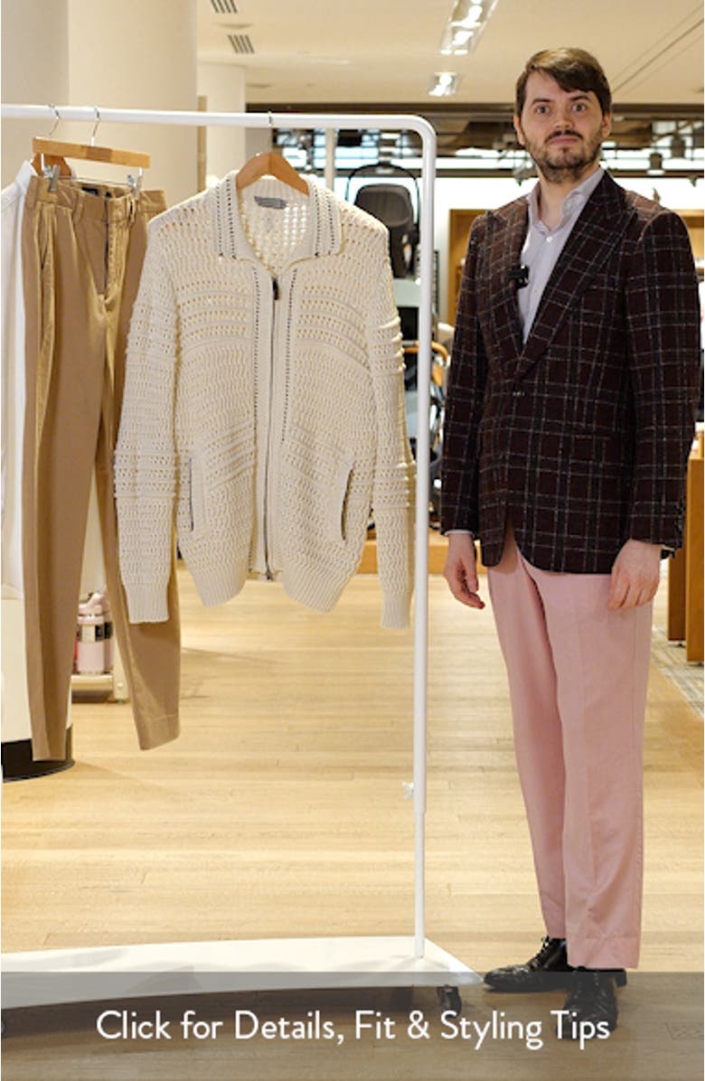 Zip Front Crochet Knit Sweater, sales video thumbnail