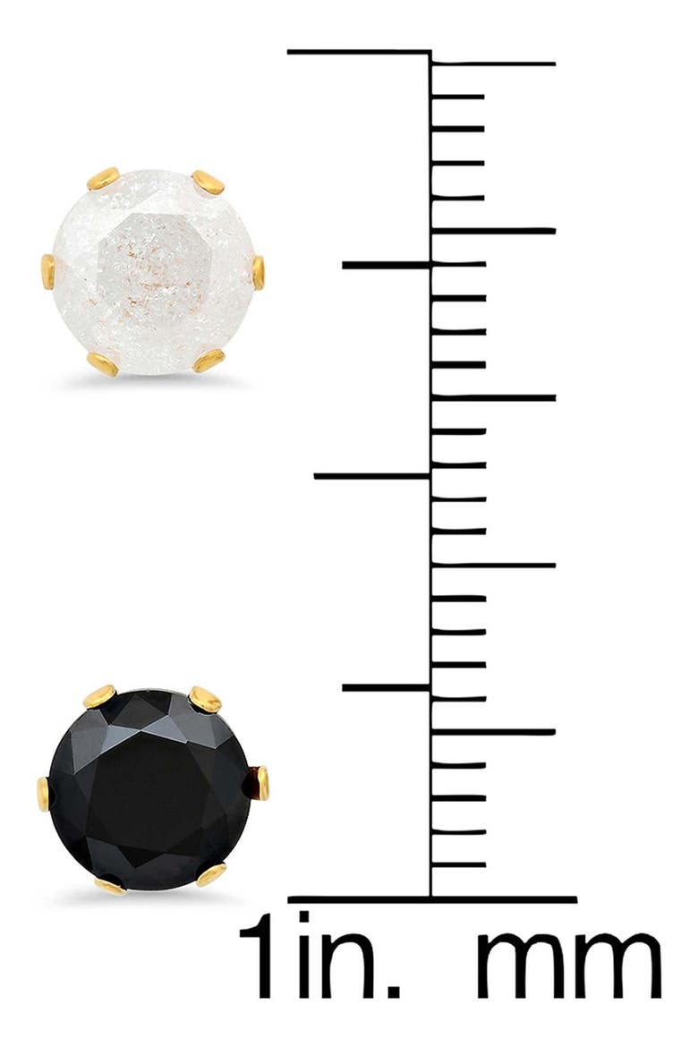 Set of 2 Cubic Zirconia Stud Earrings, Alternate, color, GOLD