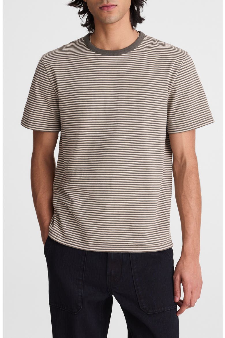 Allday Garment Dyed Cotton T-Shirt, Main, color, STRIPE PELICAN GREEN