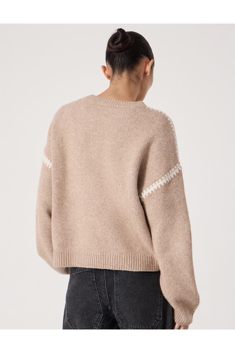 Whitney Whipstitch Knitted Sweater, Alternate, color, Stone White