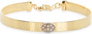 MESHMERISE Oval Diamond Ribbed Chain Bracelet