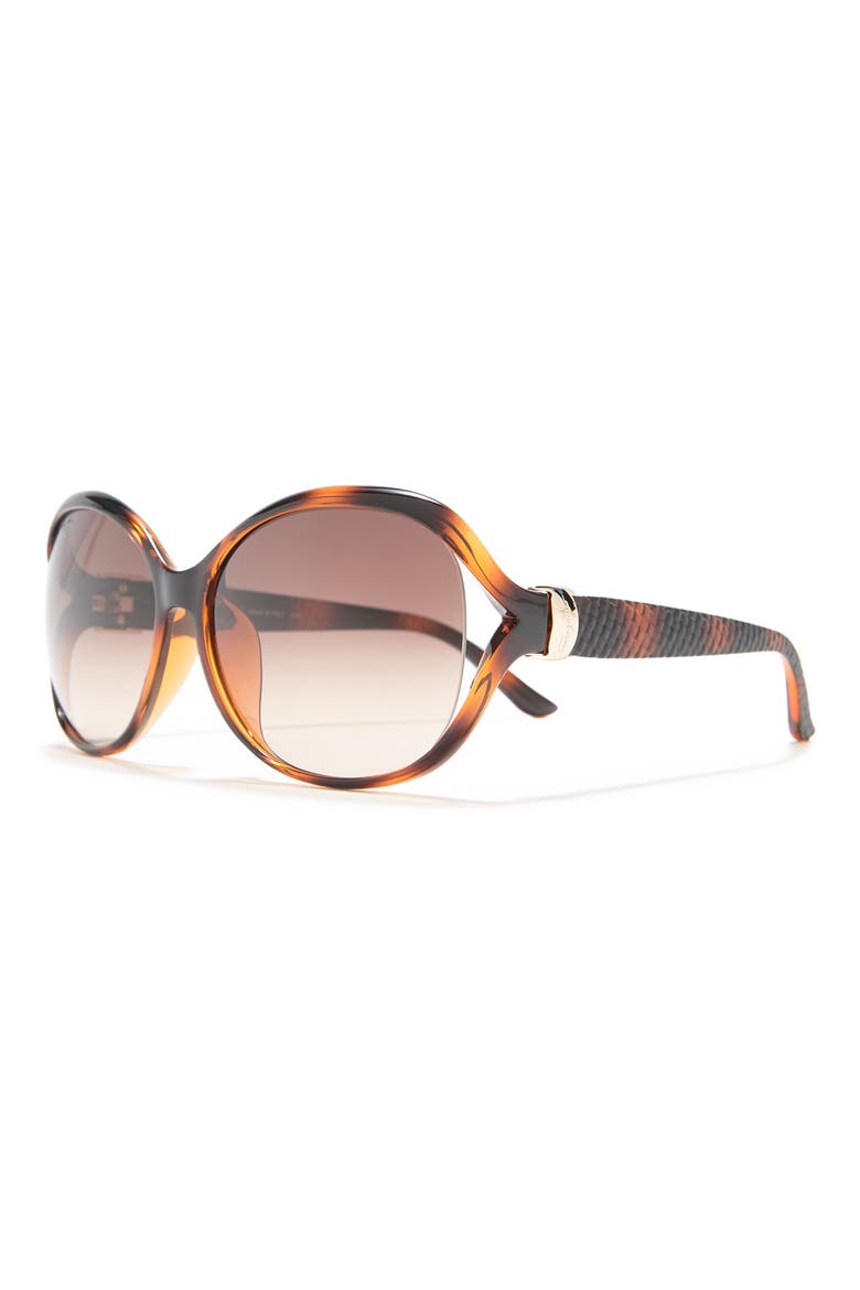 Salvatore Ferragamo 61mm Round Sunglasses, Alternate, color, HAVANA BRN