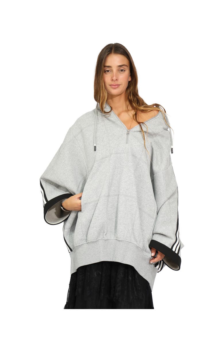 Living by the Ocean Oversized Striped Hoodie, Alternate, color, Grey