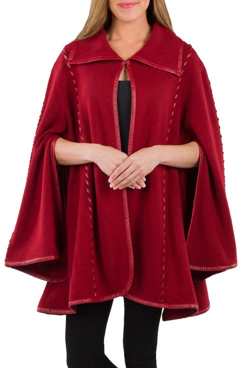 Faux Leather Stitch Cape