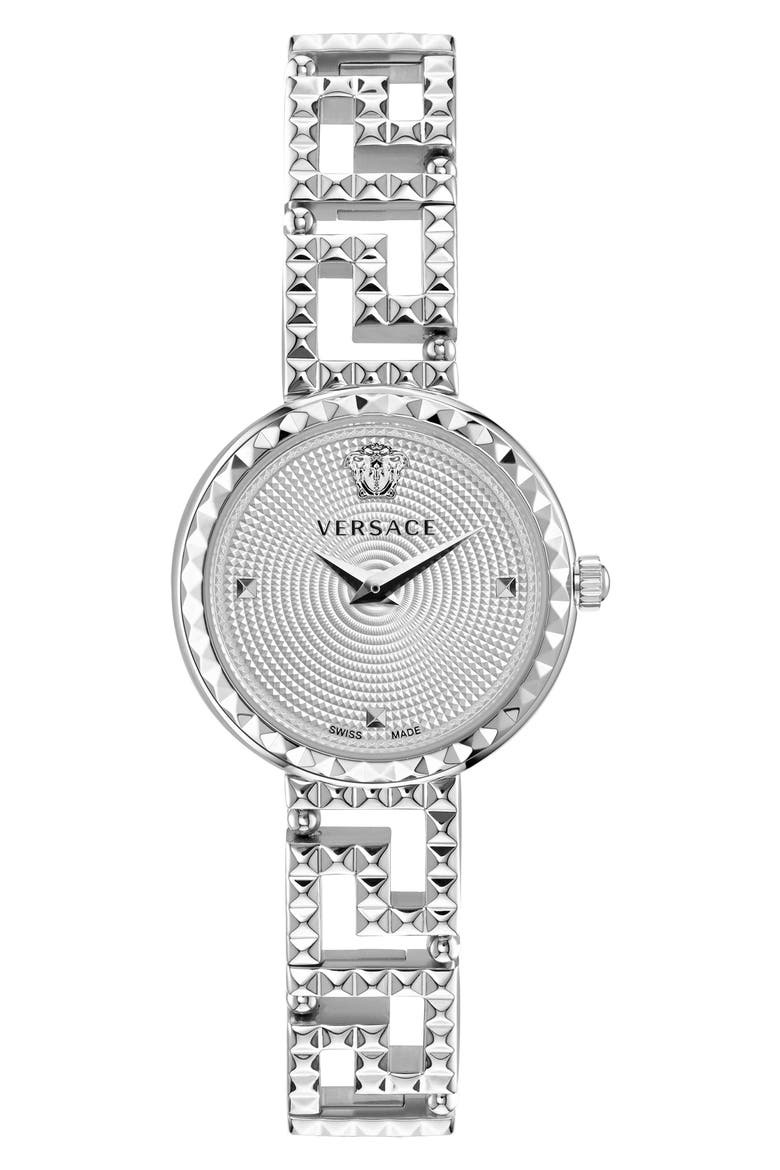 Greca Goddess Bracelet Watch, 28mm, Main, color, STAINLESS STEEL