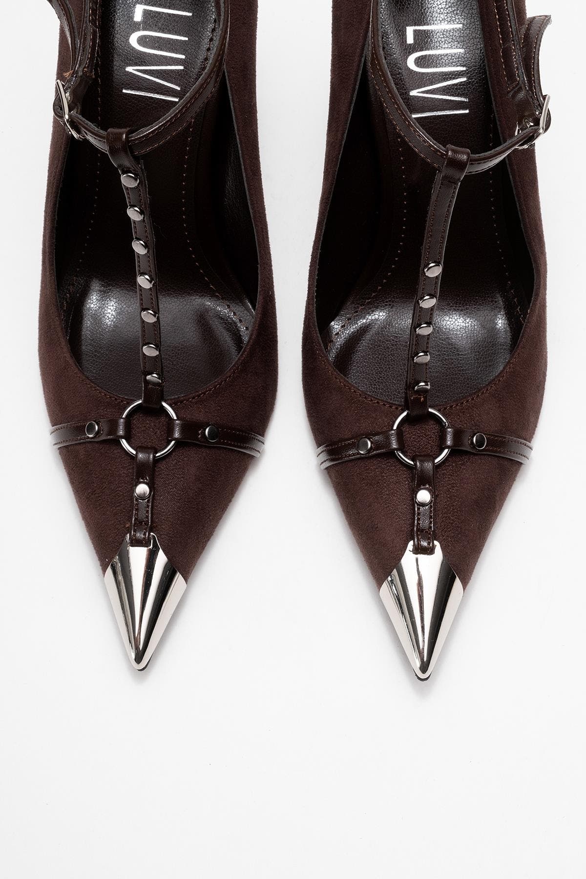 Prologue Shoes Juliana Pointed Toe Pump, Alternate, color, Brown Suede