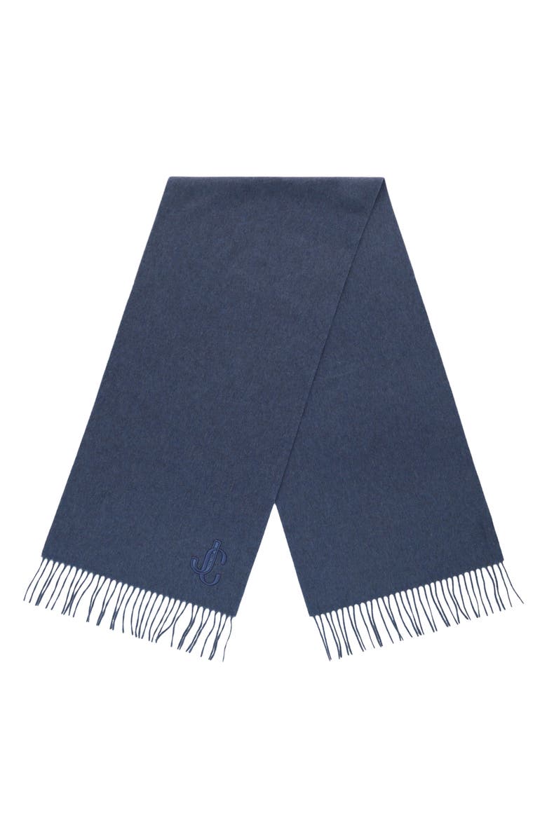 Jimmy Choo Cashmere Fringe Scarf, Main, color, Light Blue