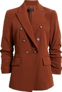 Tahari ASL Double Breasted Ruched Blazer