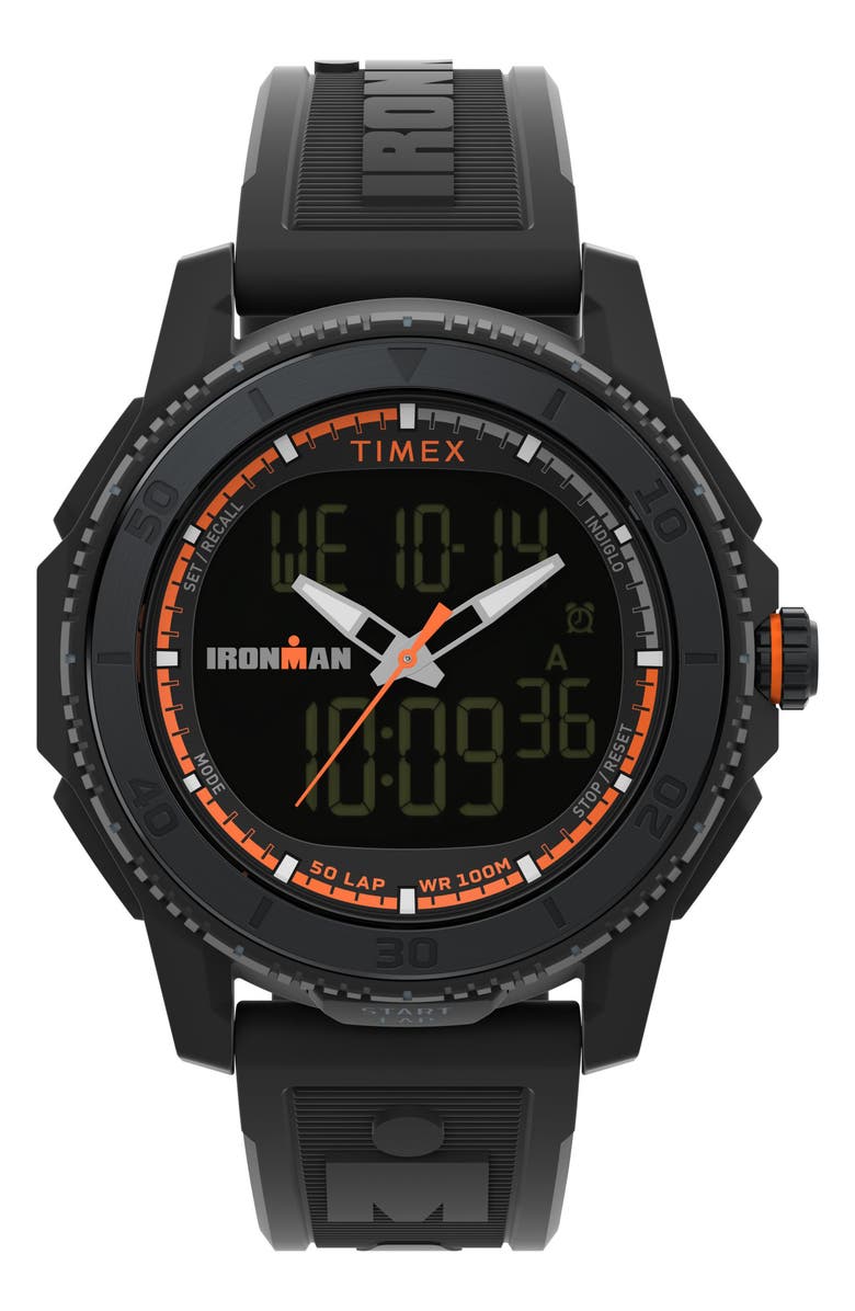 Timex<sup>®</sup> Ironman<sup>®</sup> Adrenaline Ana-Digi Synthetic Strap Watch, 46.5mm, Main, color, 