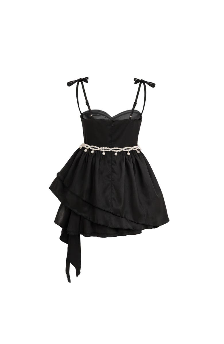Tulleen Sweetheart Bow Belt Dress, Alternate, color, Black