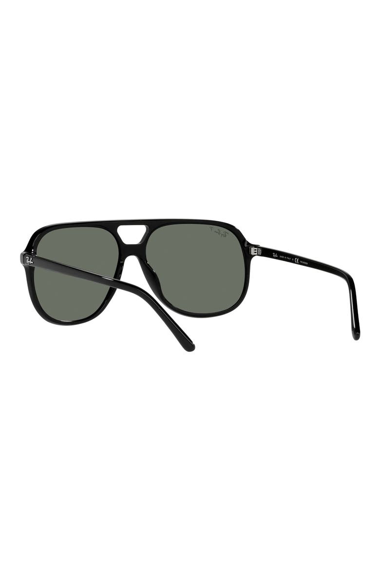 56mm Polarized Square Sunglasses, Alternate, color, BLACK