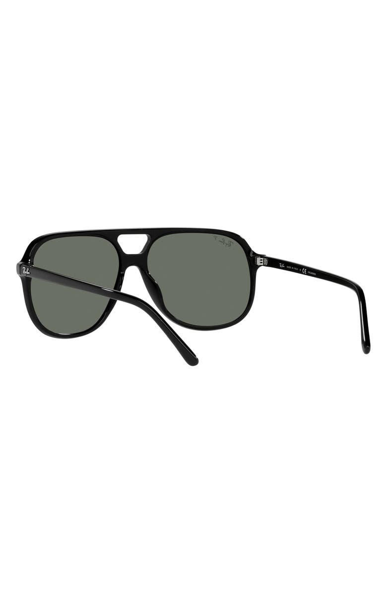 Ray-Ban 56mm Polarized Square Sunglasses, Alternate, color, Black