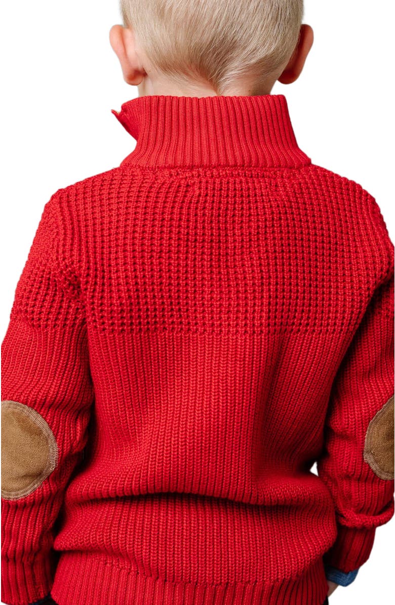 Hope & Henry Boys' Organic Mix Stitch Mock Neck Sweater with Elbow Patches, Kids, Alternate, color, 