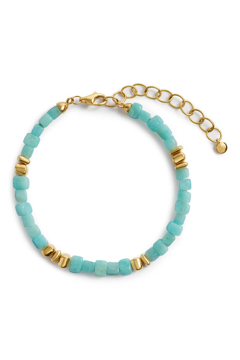 Amaia Amazonite Beaded Bracelet, Main, color, 18K GOLD VERMEIL / AMAZONITE
