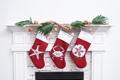 C & F Home C&f Home 8.5" X 20" Holiday Seahorse With Pine Needle Green Scarf Christmas Stocking In Red