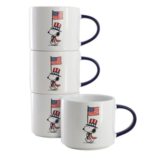 Peanuts 4 Piece 15 Ounce Stoneware Mug Set In Multi