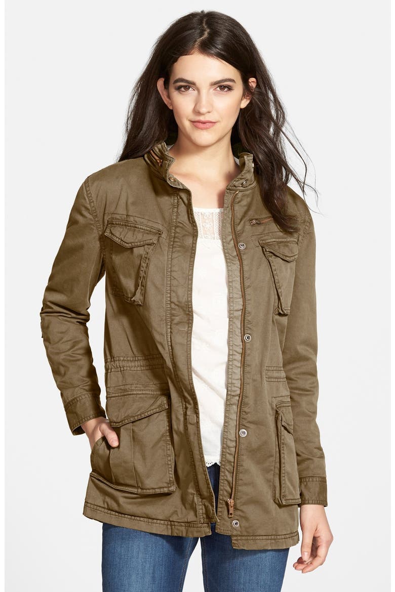 Treasure&Bond Twill Boyfriend Utility Jacket, Main, color, OLIVE DARK