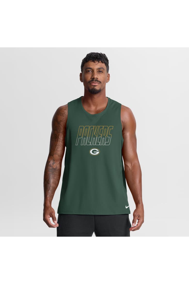 Men's Nike Green Green Bay Packers Kickoff Miler Dri-FIT Tank​ Top, Main, color, Green