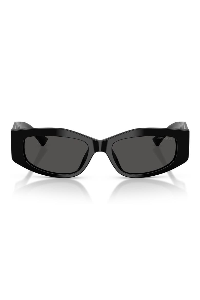 53mm Irregular Sunglasses, Main, color, BLACK / DARK GREY