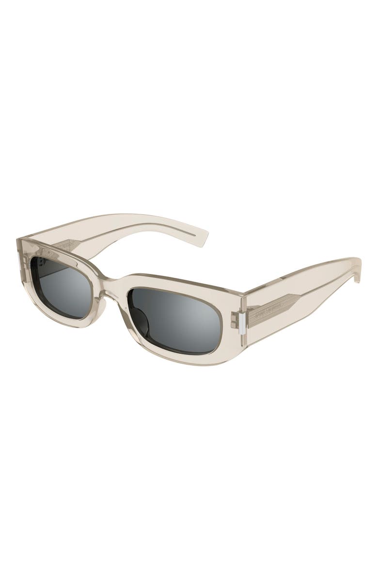 Saint Laurent 51mm Rectangular Sunglasses, Alternate, color, Beige