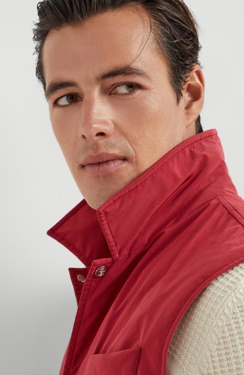 Brunello Cucinelli Microfiber Water-resistant Gilet In Red