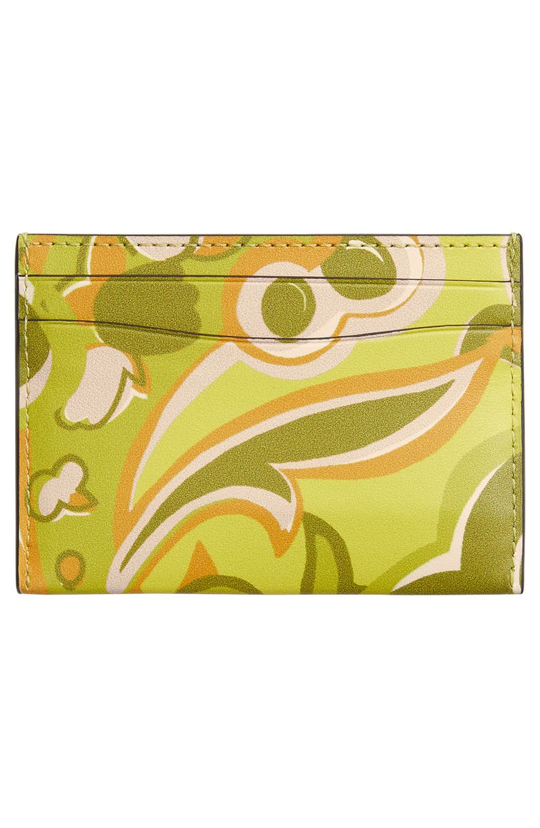 COACH Essential Paisley Print Leather Card Case, Alternate, color,