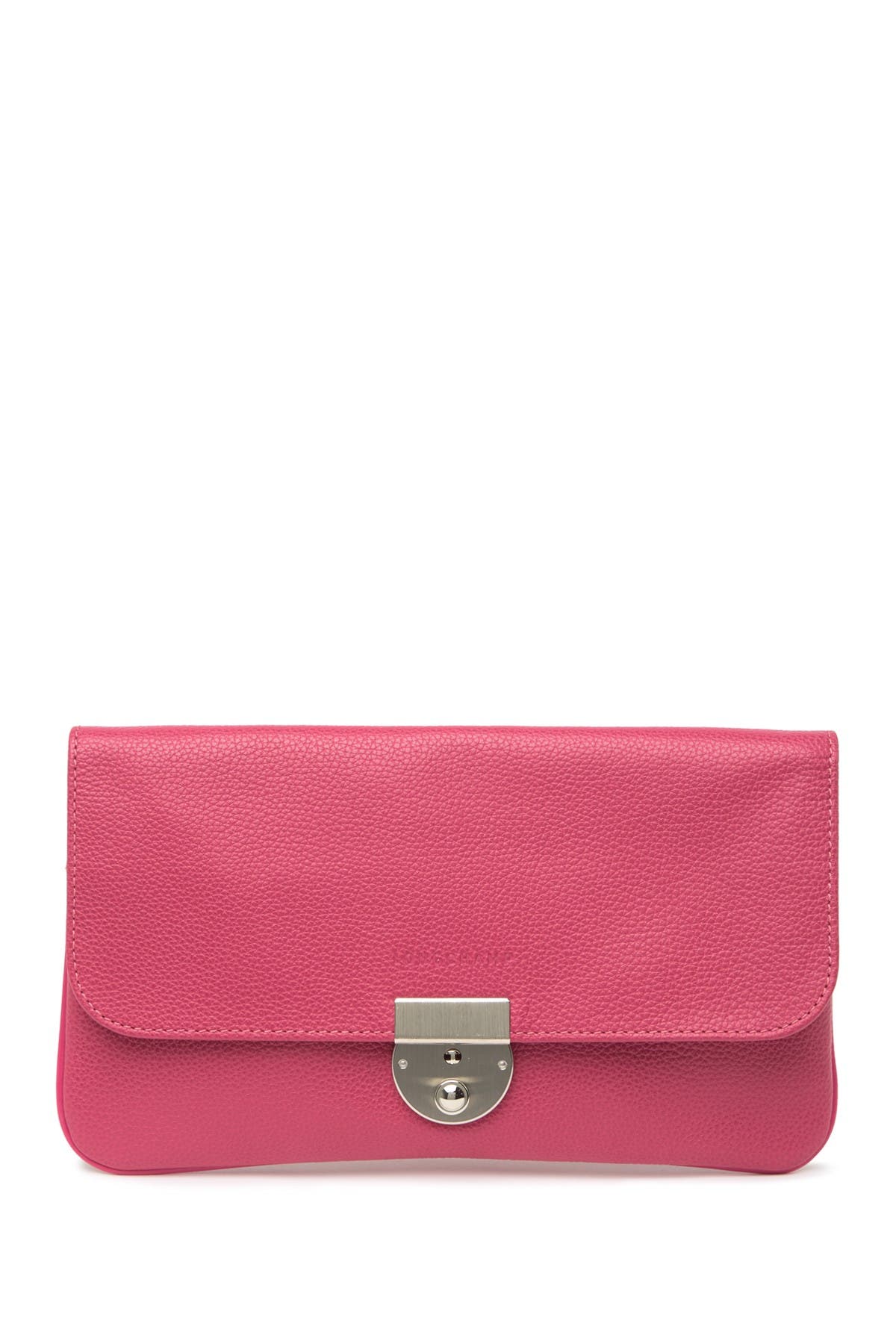 Longchamp Le Foulonne Leather Travel Clutch, Main, color, Pink