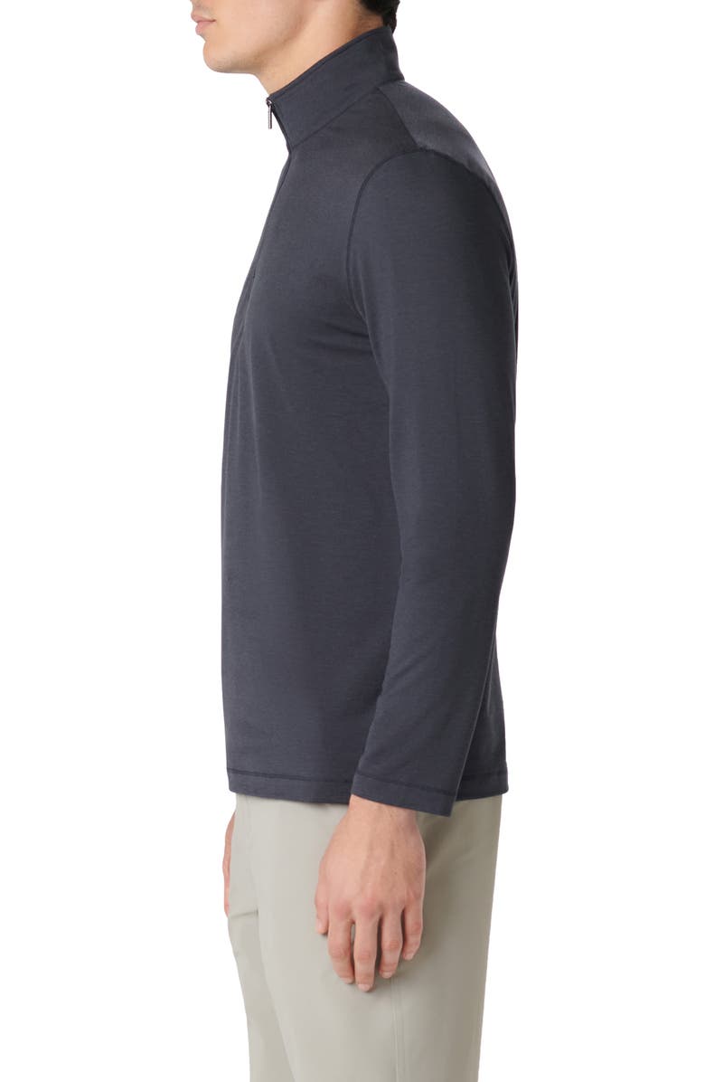 Bugatchi Quarter Zip Performance Pullover, Alternate, color, Black