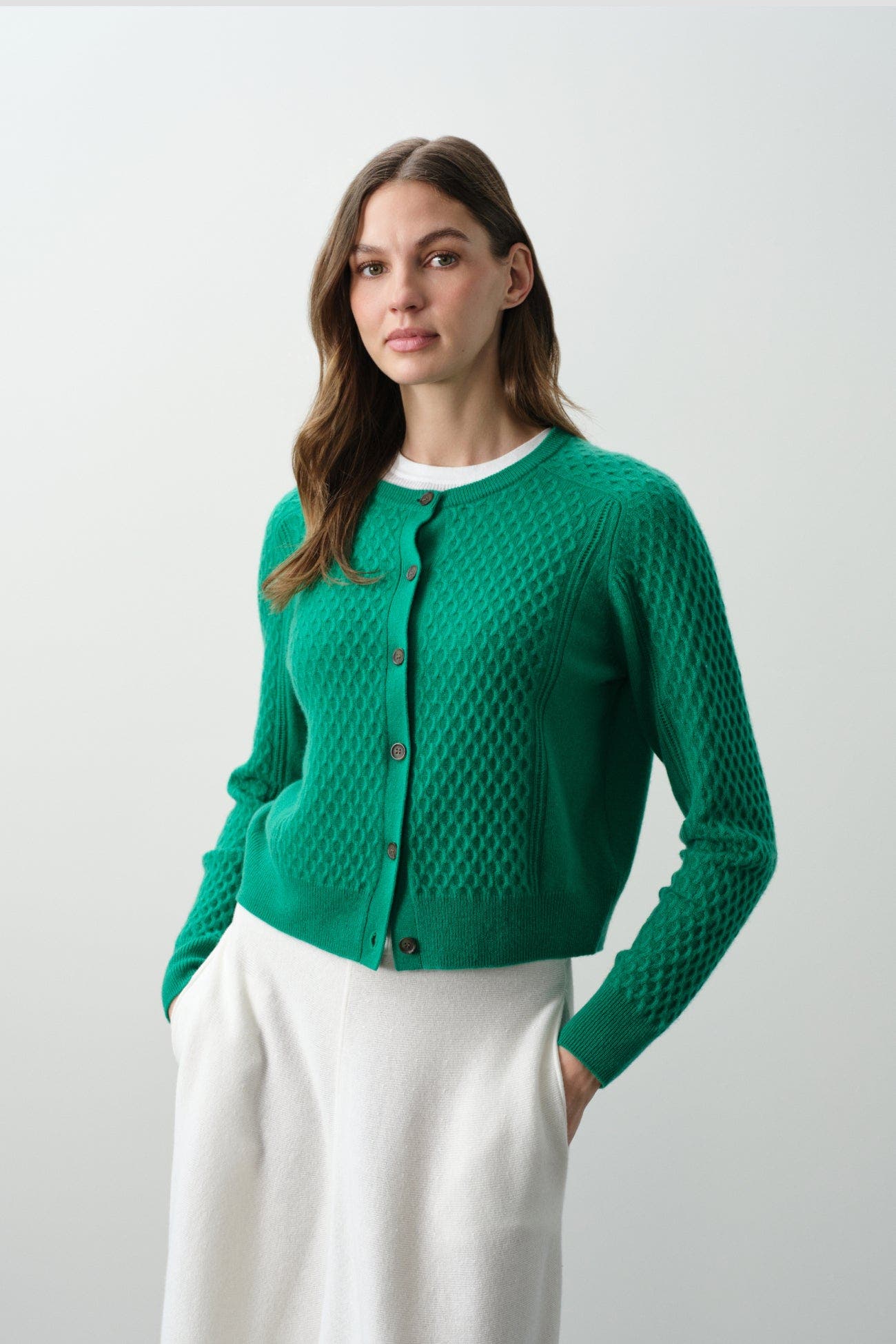 Beatrice Cashmere Cableknit Cardigan - image 4