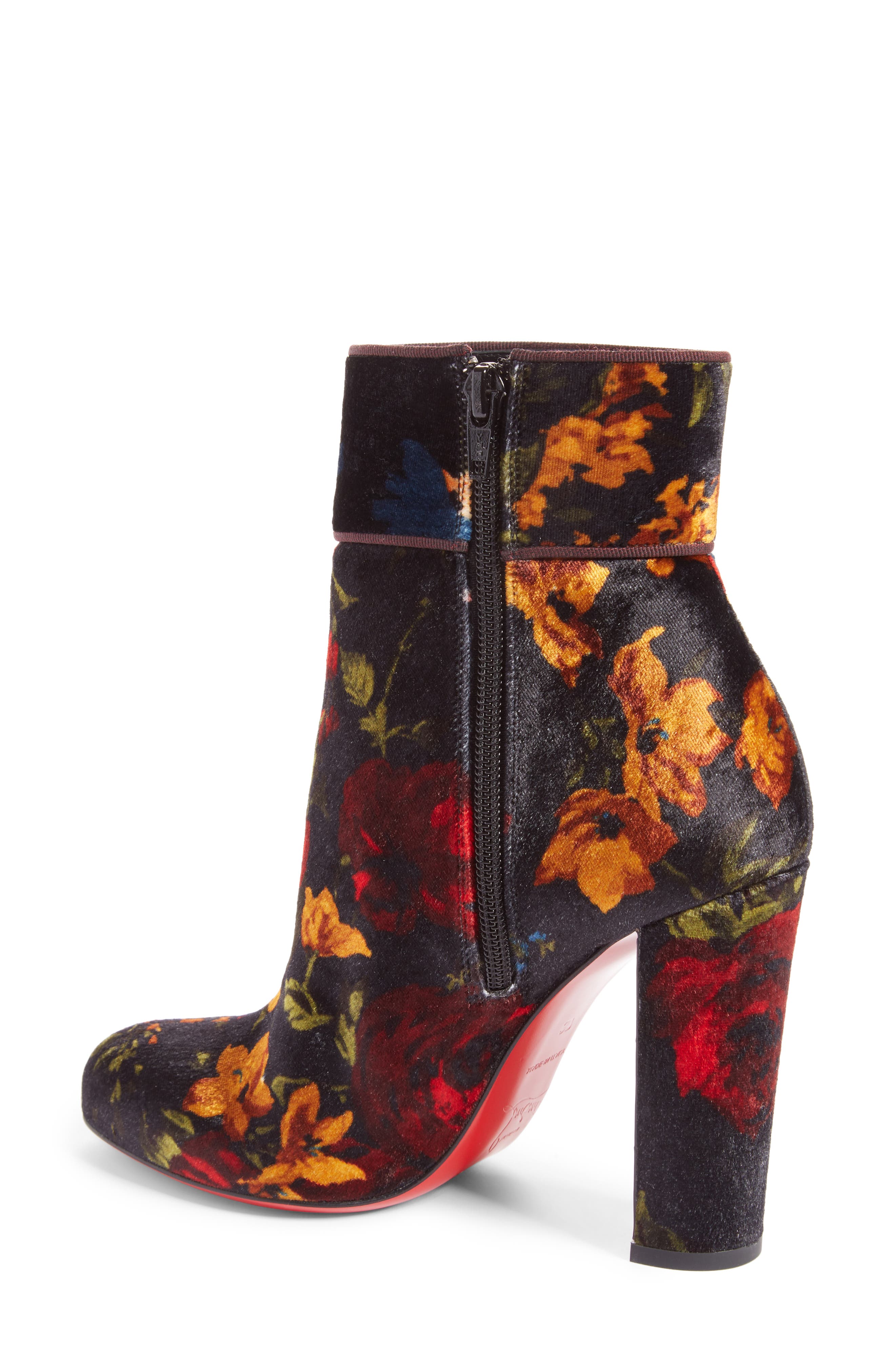 Moulamax Floral Velvet Bootie, Alternate, color, BLACK FLORAL VELVET