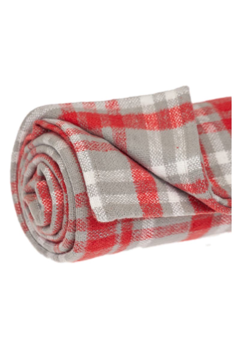 Plaid Cotton Throw Blanket, Alternate, color, RED