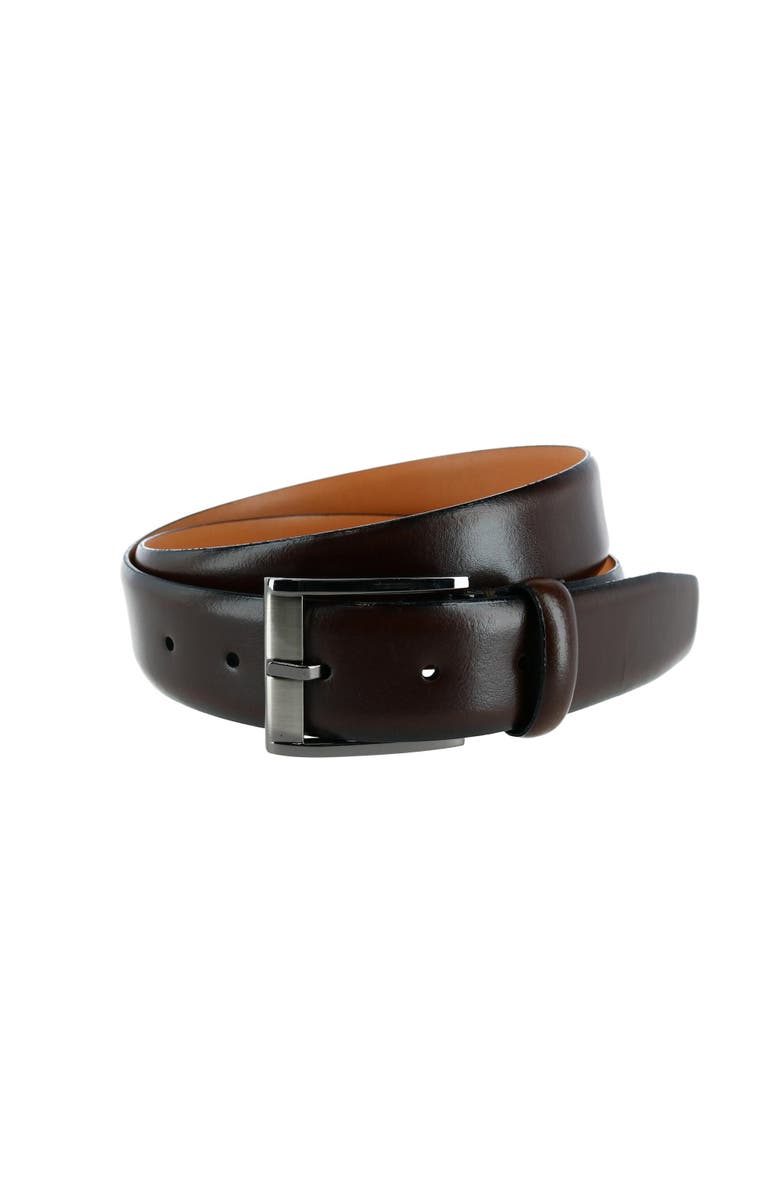 Trafalgar Cameron 35mm Burnished Leather Dress Belt, Main, color, 