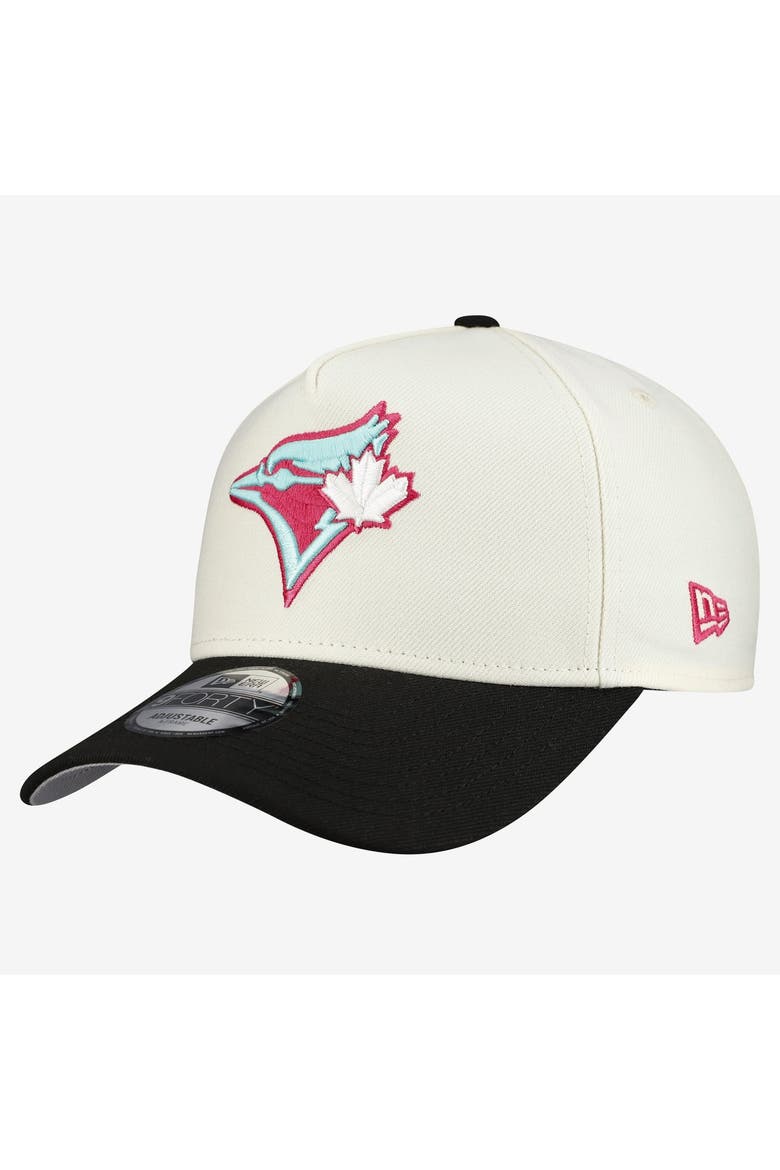 Men's New Era Cream Toronto Blue Jays Stadium Chrome 9FORTY A-Frame Adjustable Hat, Alternate, color, Cream