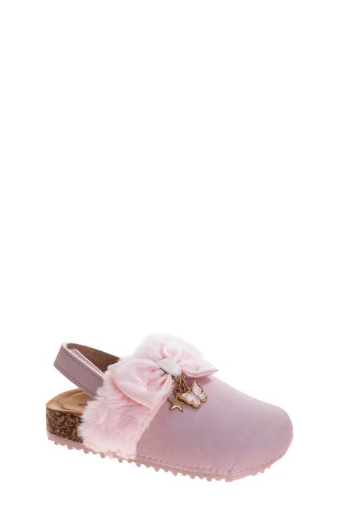 Kids' Slingback Faux Fur Trim Clog