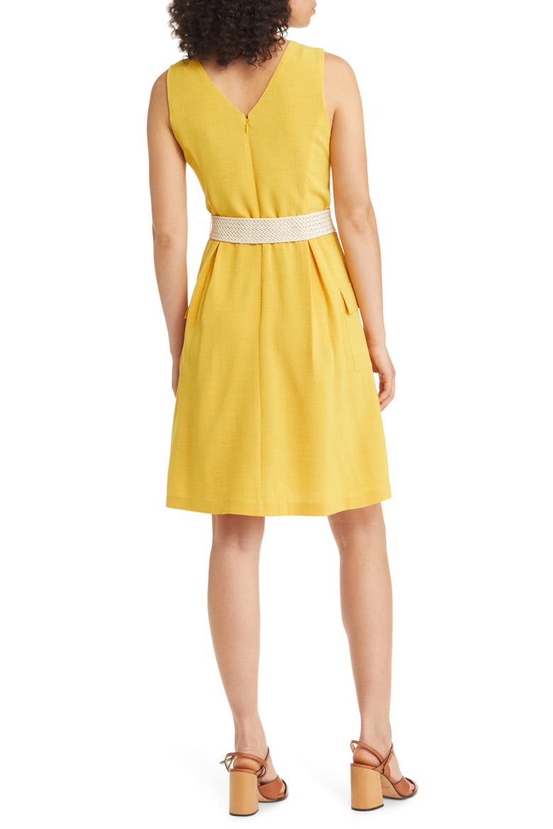 Belted A-Line Dress, Alternate, color, MUSTARD