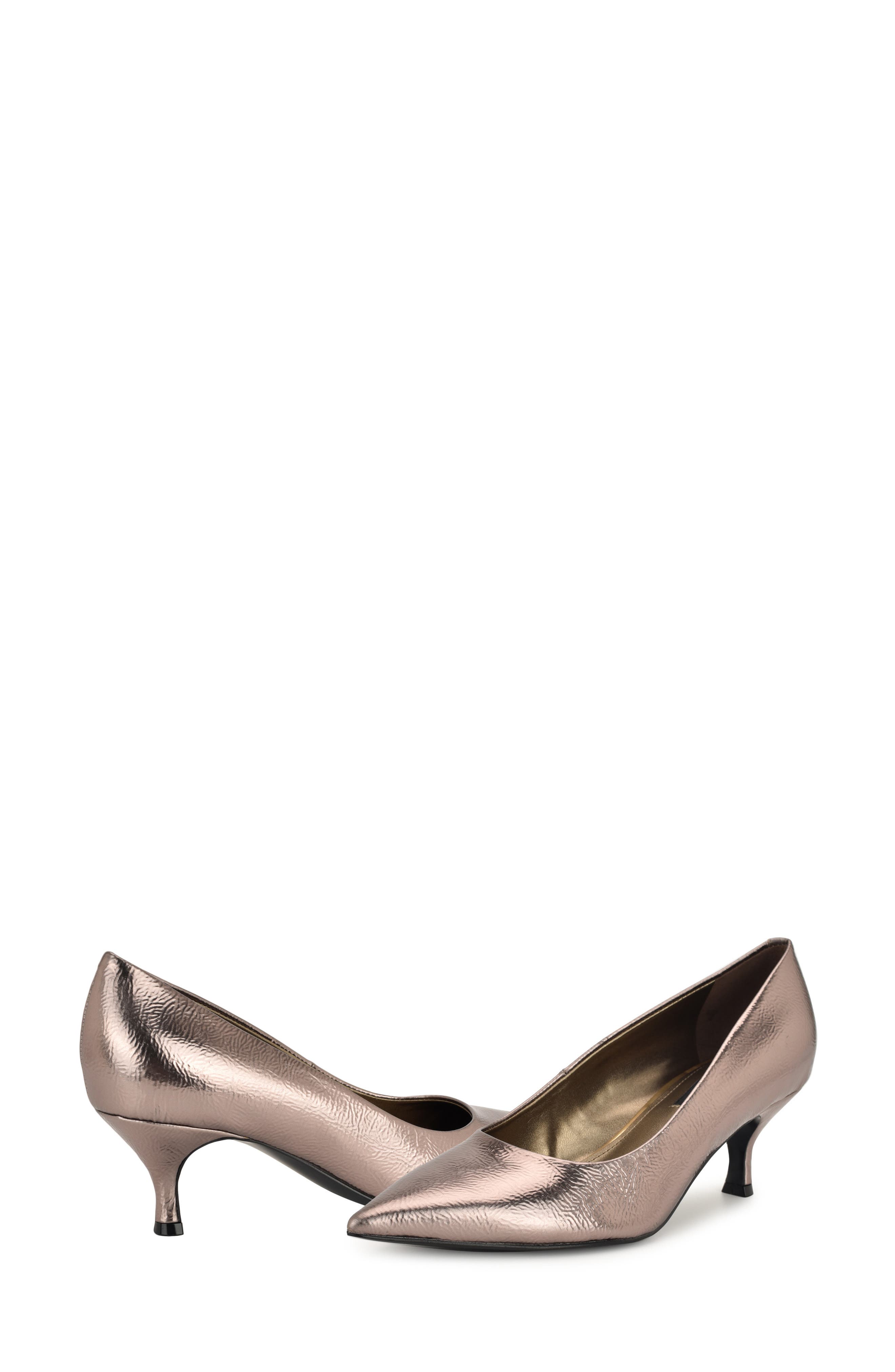 Sisko Pointed Toe Kitten Heel Pump, Alternate, color, BRONZE