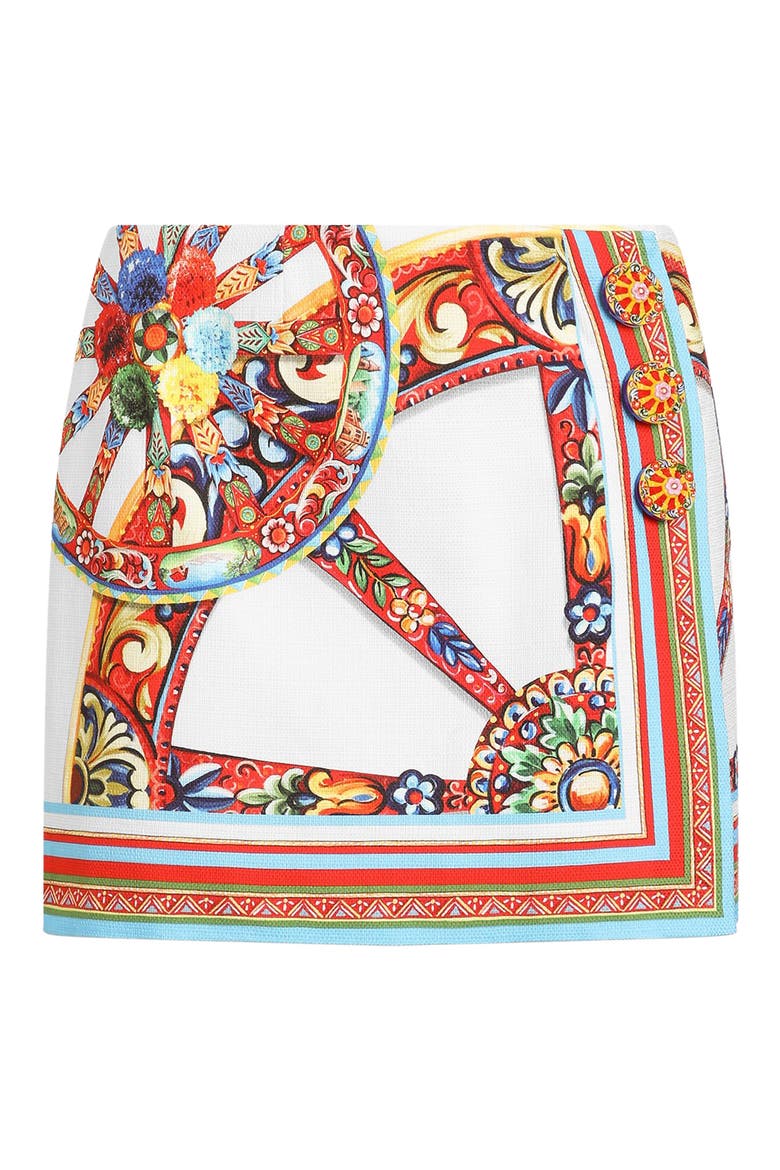 Carretto Print Miniskirt, Alternate, color, VARIANTE ABBINATA