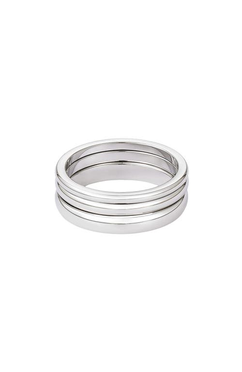 Adornia Set Of 3 Stackable Band Rings In Silver