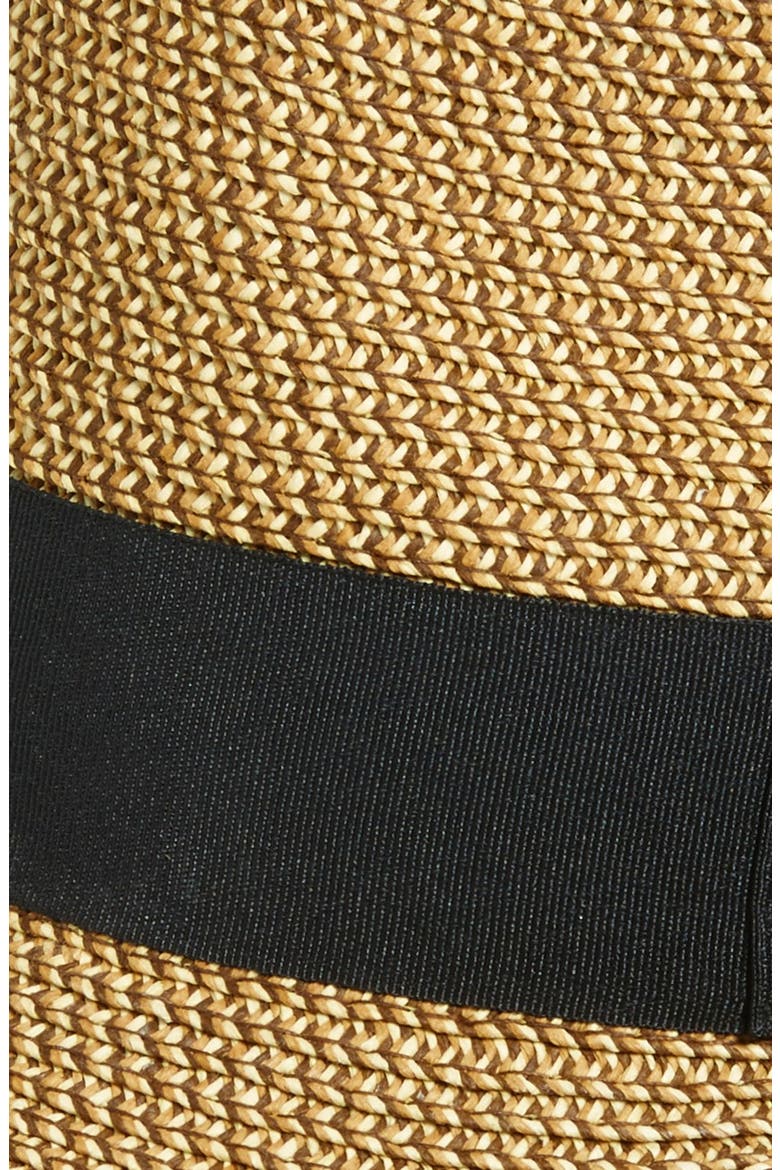 Straw Fedora, Alternate, color, NATURAL/ BLACK