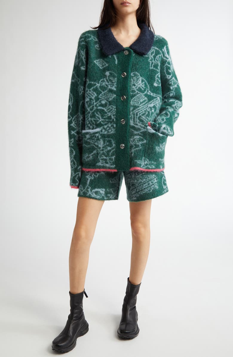 YanYan Fuzzy Laza Alpaca & Wool Blend Work Jacket, Alternate, color, 