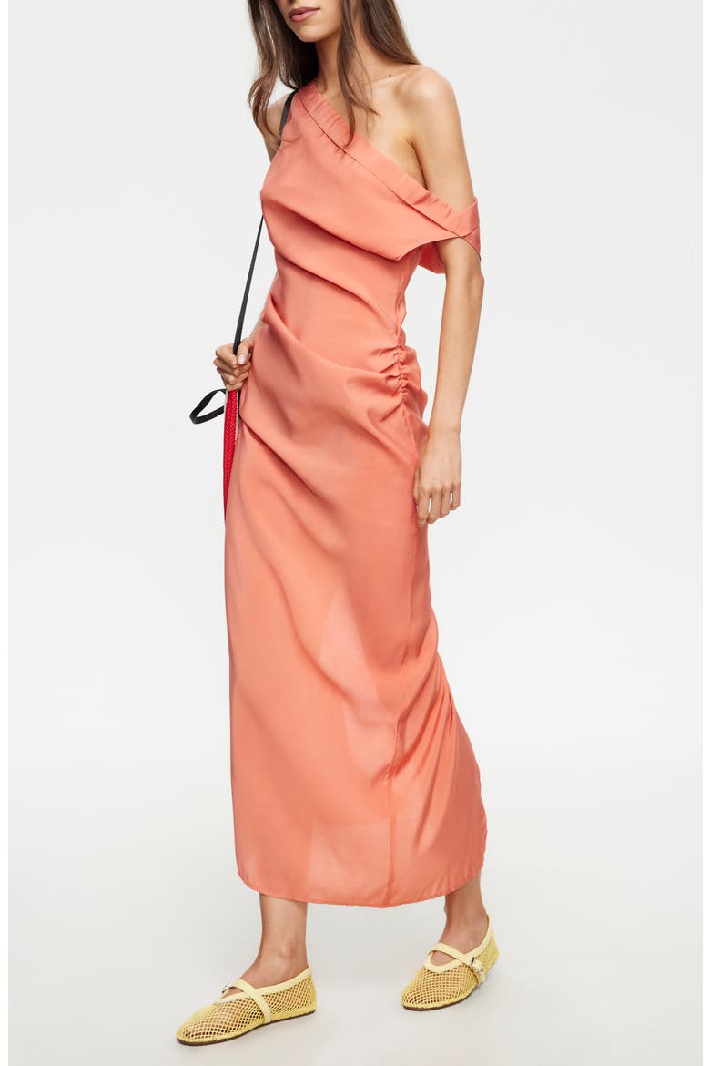 Sweetheart One-Shoulder Maxi Dress, Alternate, color, MAUVE